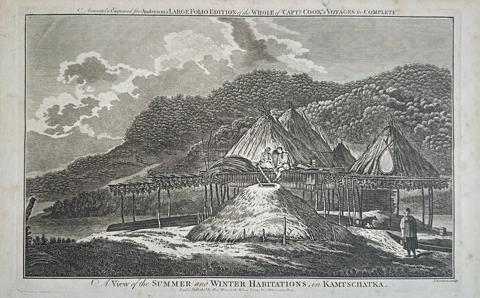 Alexander Hogg – A View of the Summer and Winter Habitations, in Kamtschatka – Engraving (1784) (1 of 2)