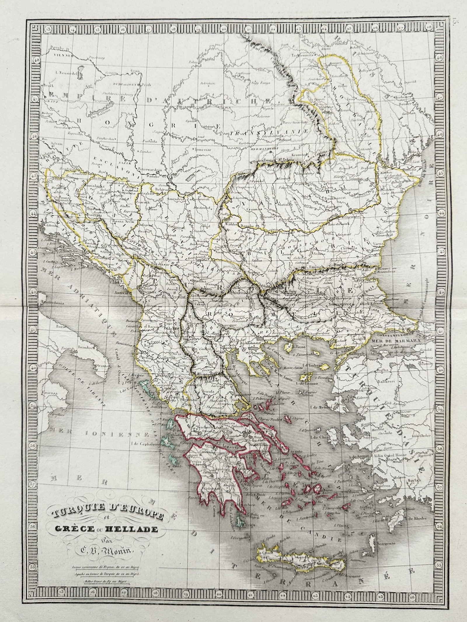 Charles V. Monin – Map of Turkey in Europe and Greece or Hellas – Turkey and Greece (1 of 2)