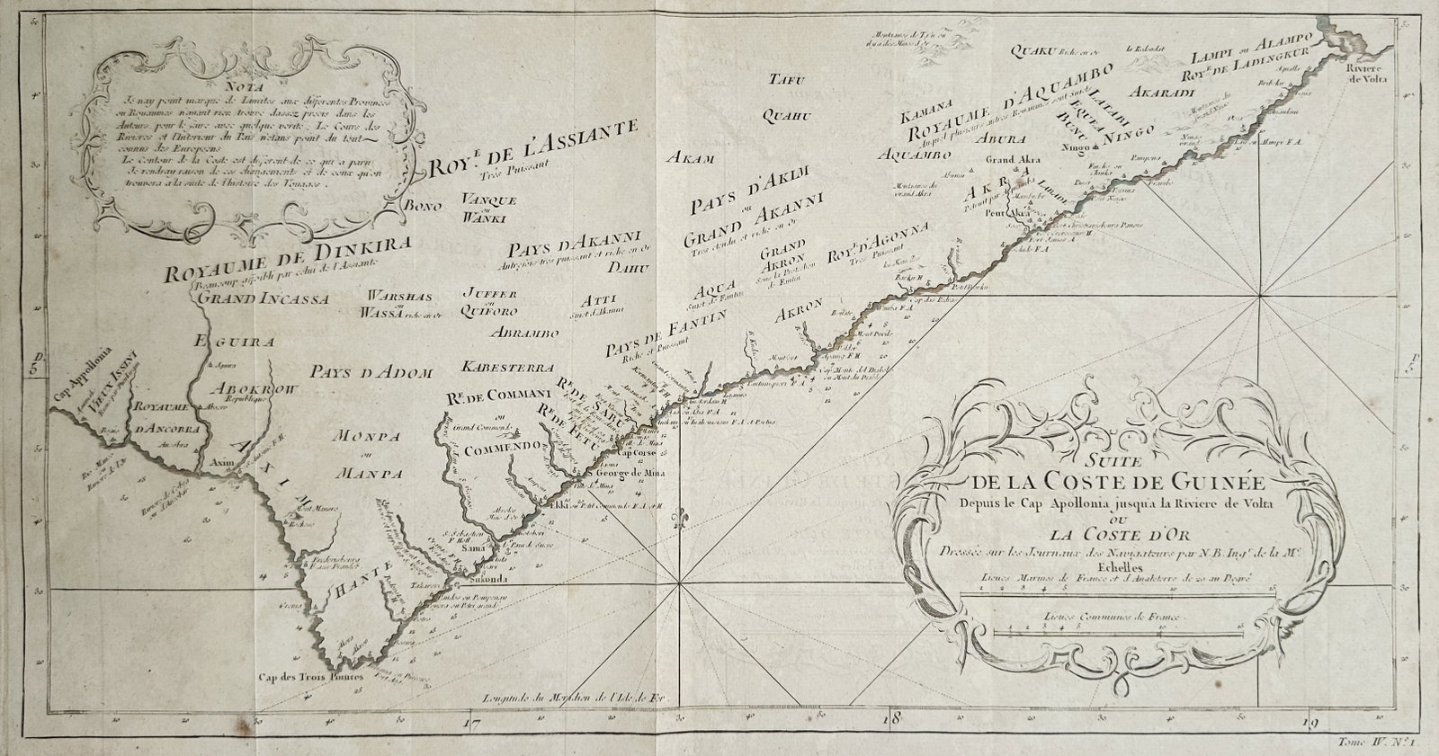 James Cook – Map of the Gold Coast of Guinea – Engraving (18th Century) (1 of 2)