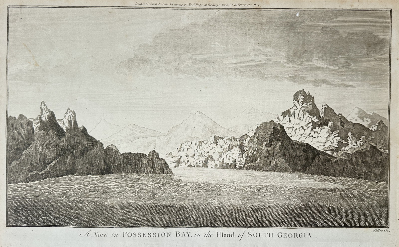 Alexander Hogg – A View in Possession Bay, in the Island of South Georgia – Engraving (1784) (1 of 2)