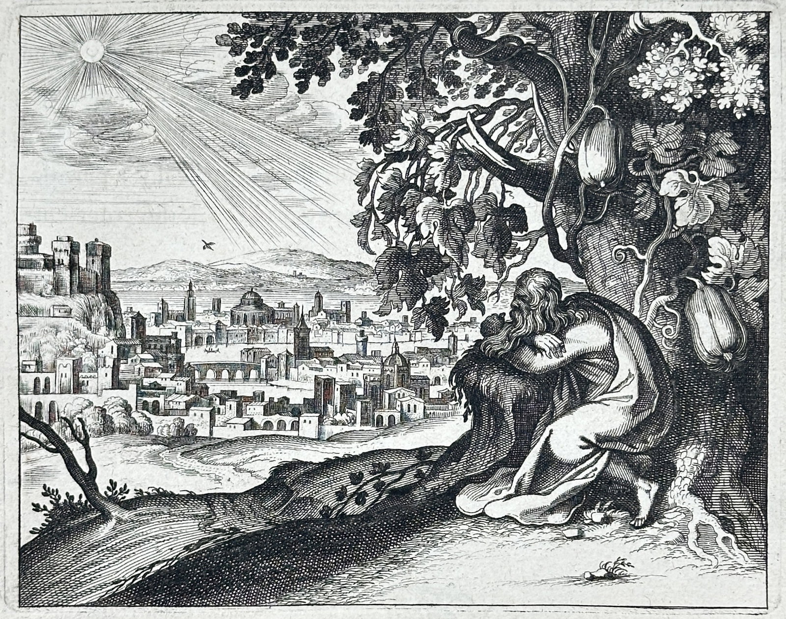 Nicolas Fontaine – The Withered Plant – Engraving (1670) (1 of 3)