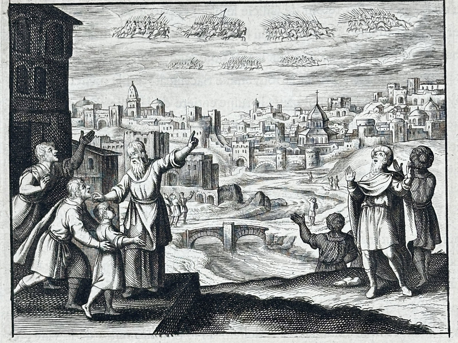 Nicolas Fontaine – Predictions over Jerusalem – Engraving (1670) (1 of 3)