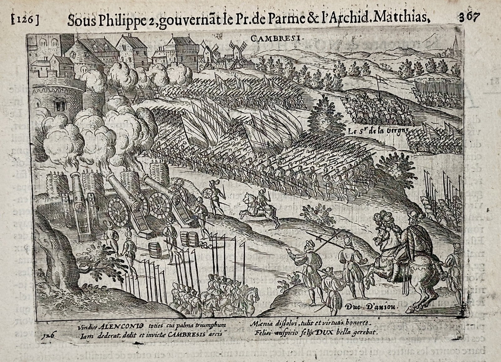 Willem Baudartius – Siege of Cambrai – Engraving (17th Century) (1 of 2)