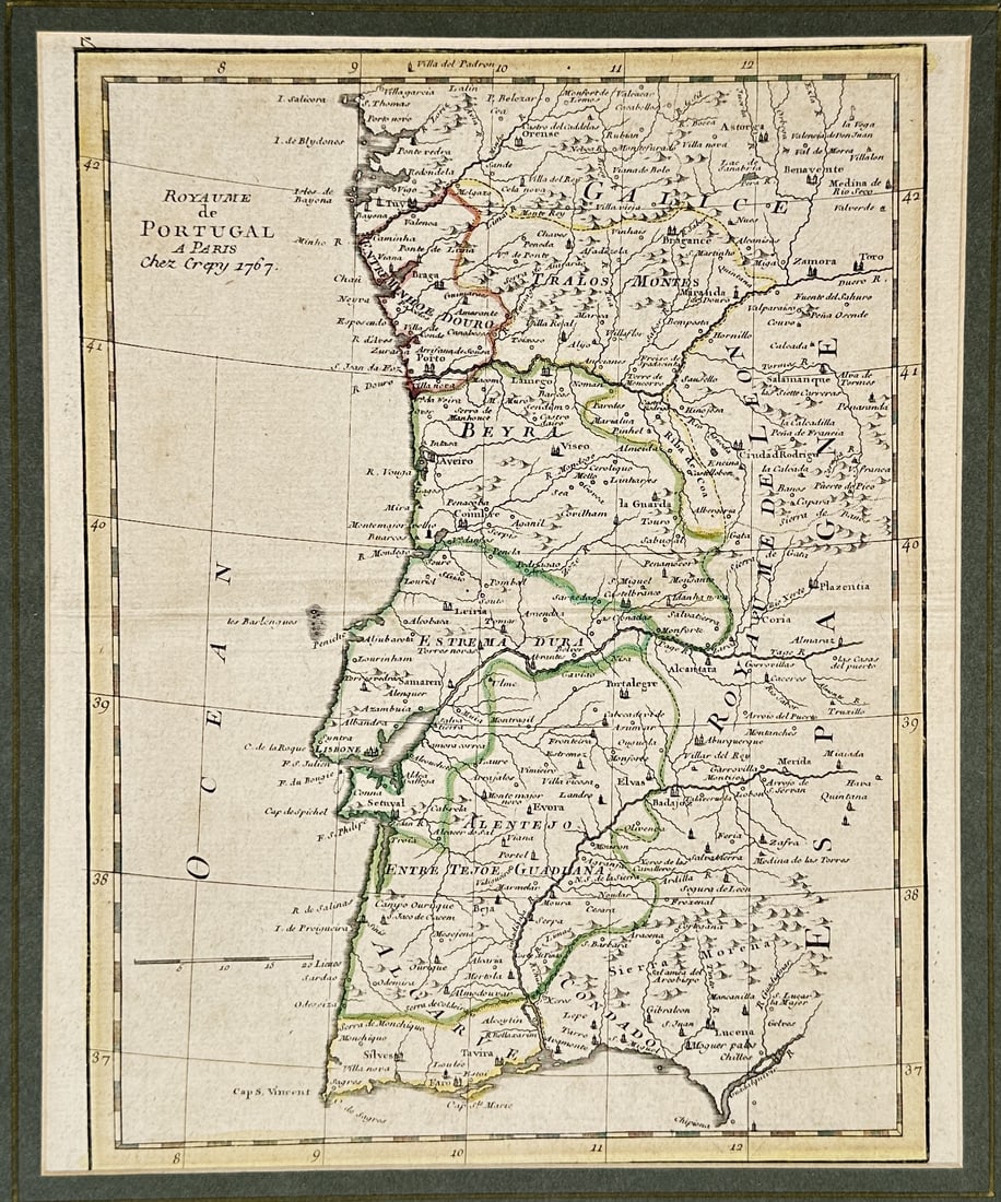 Georges-Louis Le Rouge – Map of Portugal – Engraving (1767) (1 of 3)