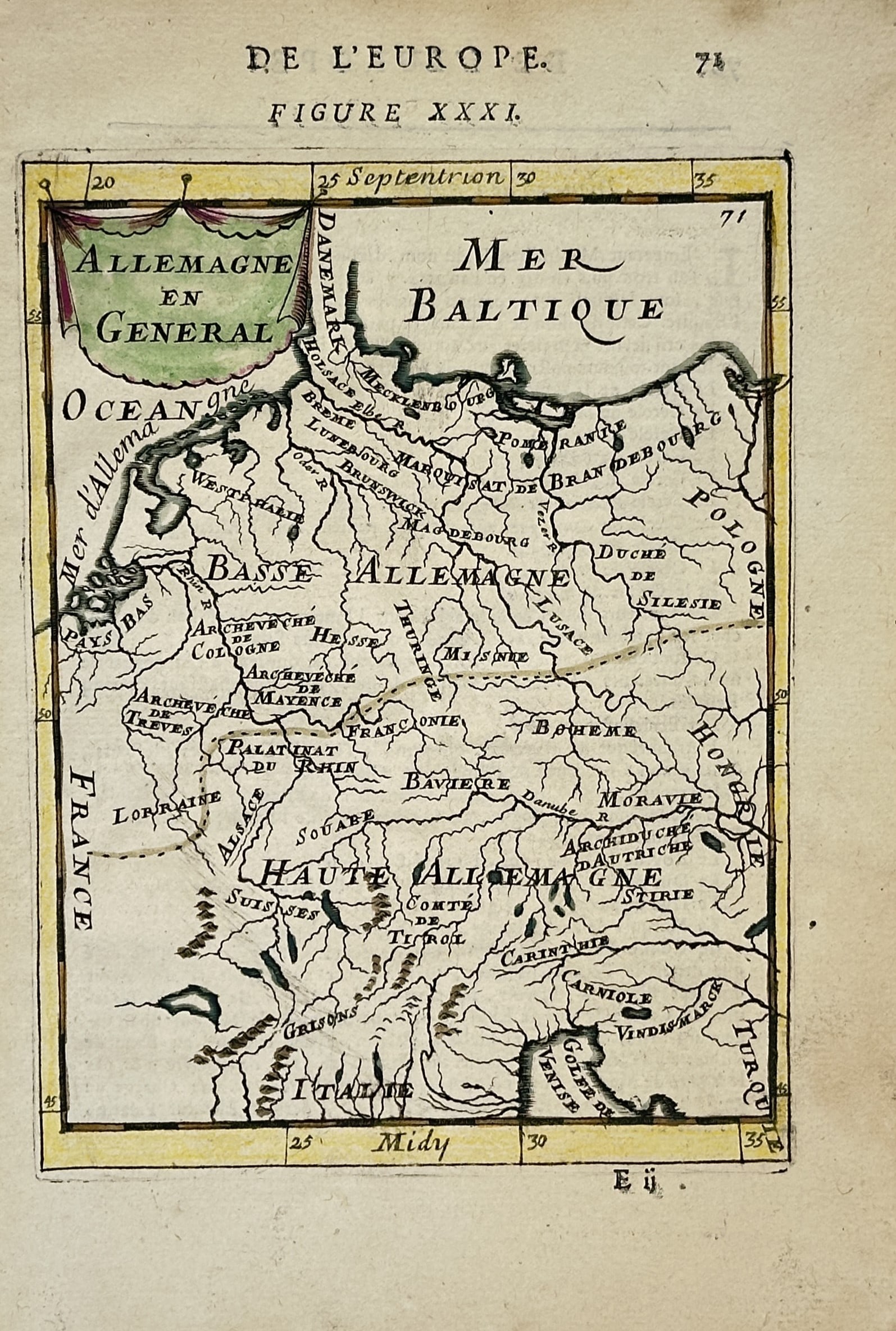 Alain Manesson Mallet – Map of Germany – Europe– Engraving (17th Century) (1 of 2)