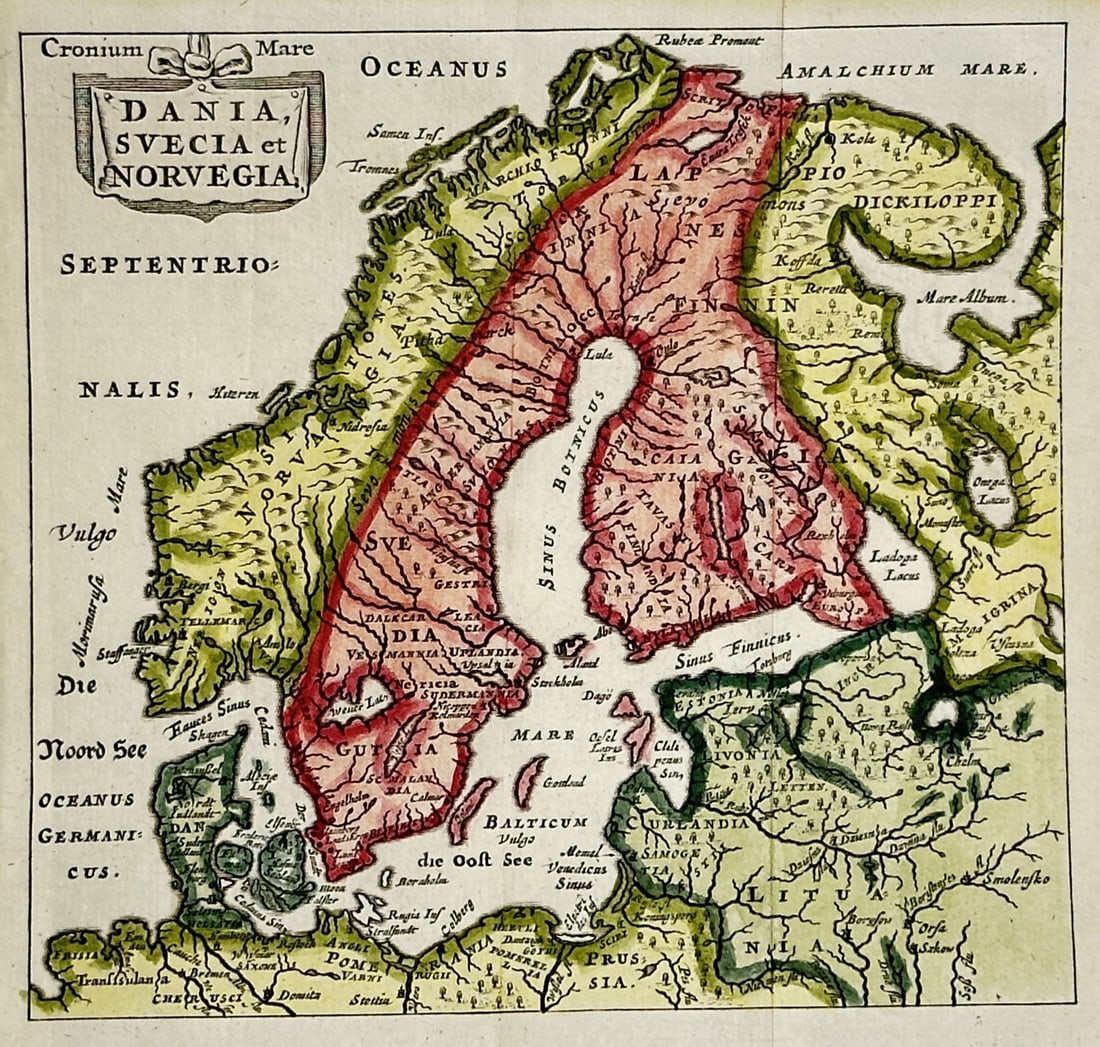 Christoph Weigel – Map of Scandinavia – Europe – Engraving (18th Century) (1 of 3)