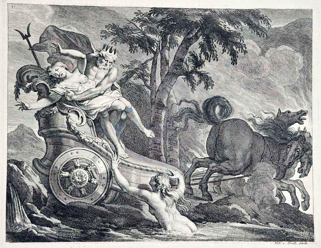 Pieter Stevens van Gunst – Pluto and Proserpina – Engraving (18th Century) (1 of 3)
