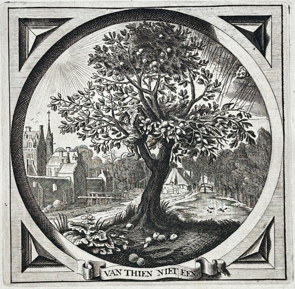 Jacob Cats – Not One of Thien – Engraving (17th Century) (1 of 3)