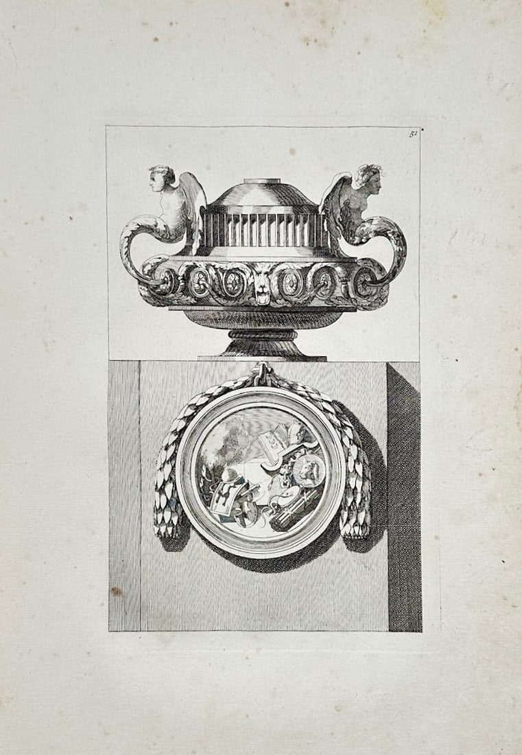 Jean-Charles Delafosse – Vases – Engraving (18th Century) (1 of 2)