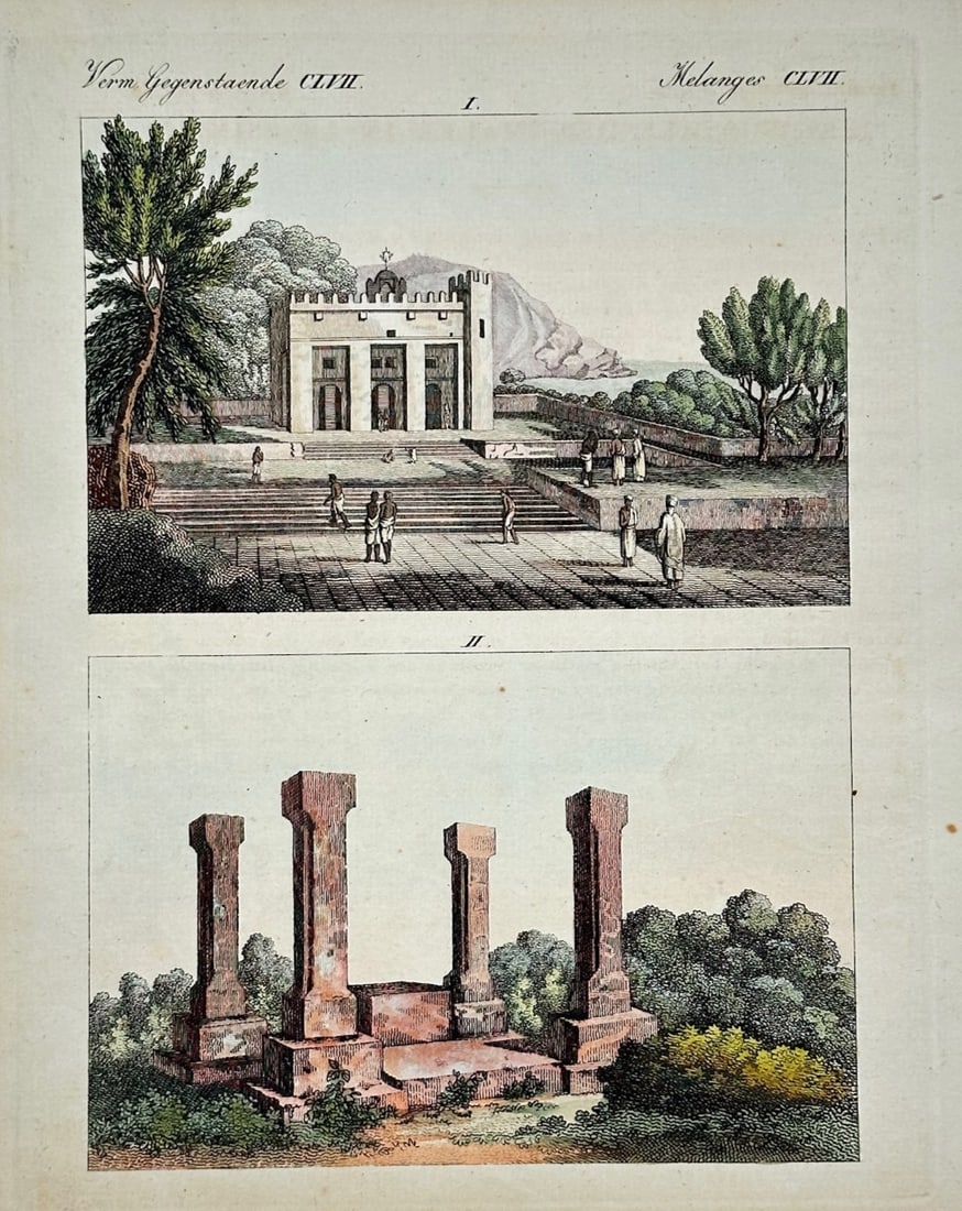 Friedrich Justin Bertuch – Historical Architecture and Ancient Ruins – Hand-colored engraving (1 of 2)