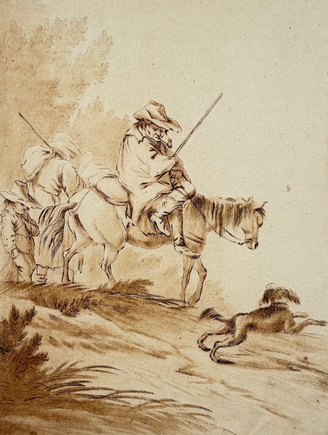 Stefano della Bella – Hunters on Horseback – Etching (17th Century) (1 of 3)
