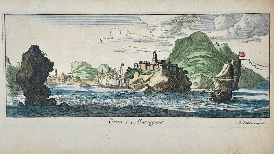 Jan Peeters I – View of Oran and Mers El Kébir – Engraving (17th Century) (1 of 2)