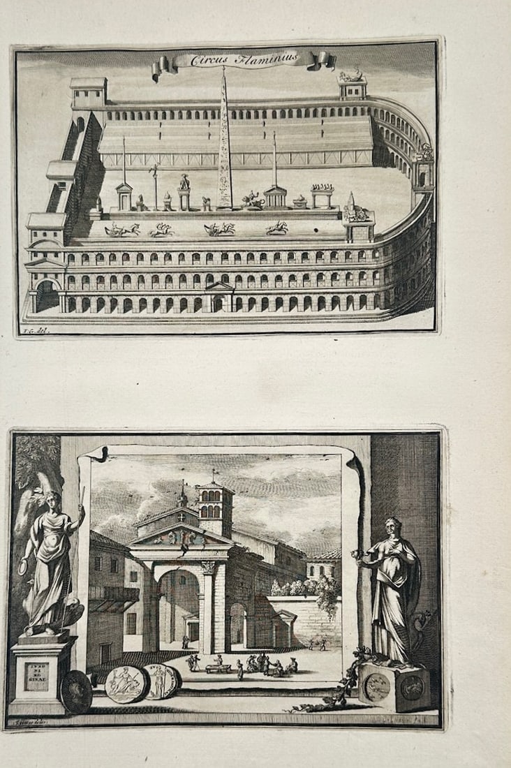 Jan Goeree – View of the Circus Flaminius – Engraving (18th Century) (1 of 2)