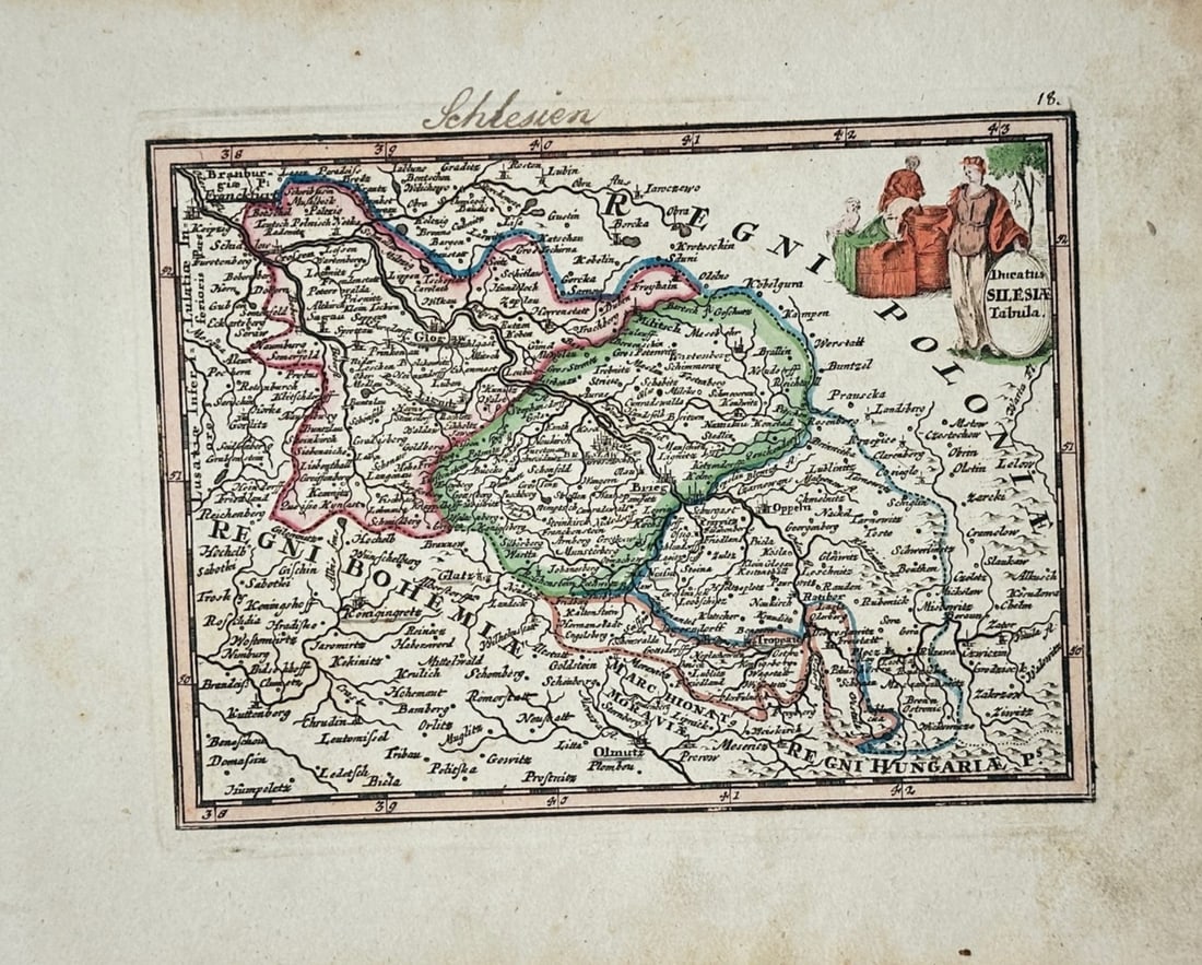 Gabriel Bodenehr – Map of Silesia – Engraving (18th Century) (1 of 2)