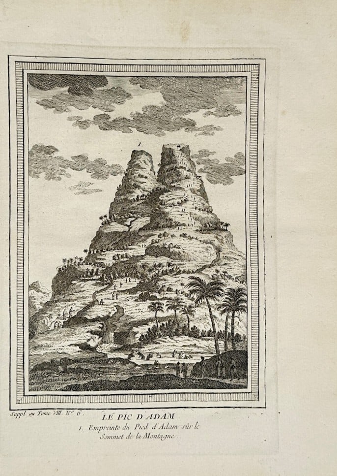 Abbé Prévost – View of Adam's Peak – Sri Lanka – Engraving (18th Century) (1 of 2)