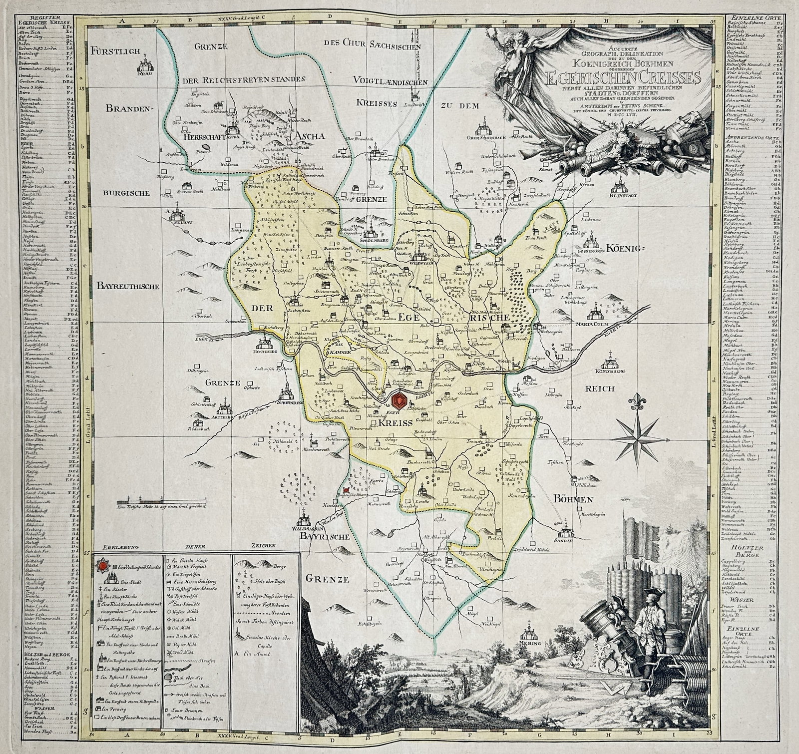 Petrus Schenk – Map of the Eger District in the Kingdom of Bohemia – Czech Republic – (1 of 3)