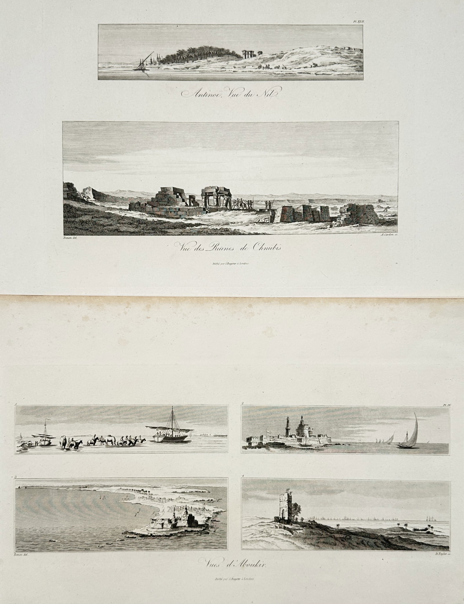 Sebastian Bagster – Set 2: Views of Egyptian Antiquities and Landscapes along the Nile – Egypt (1 of 2)
