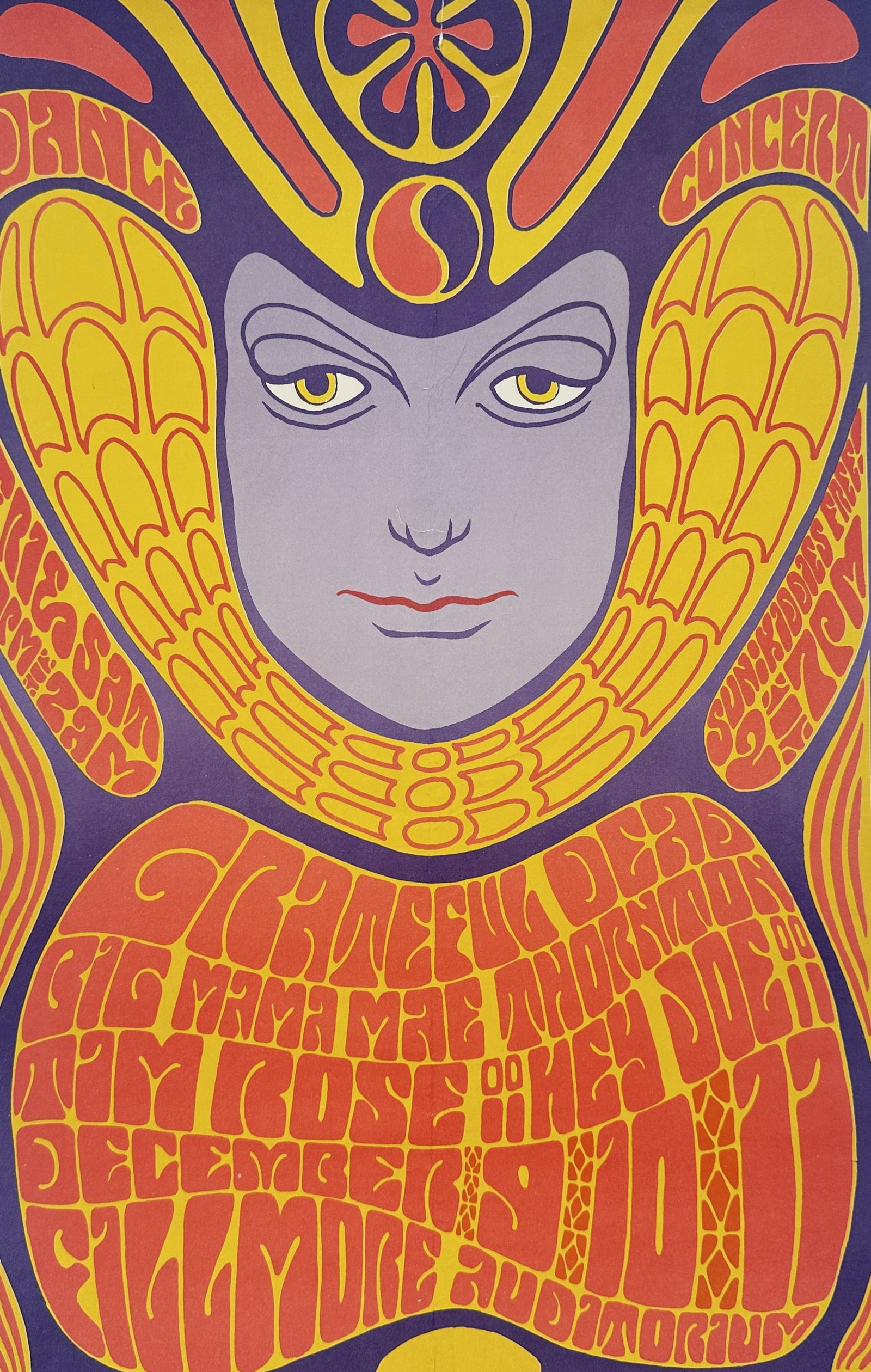 Wes Wilson – Grateful Dead at the Fillmore Auditorium – Lithograph (1966) (1 of 3)