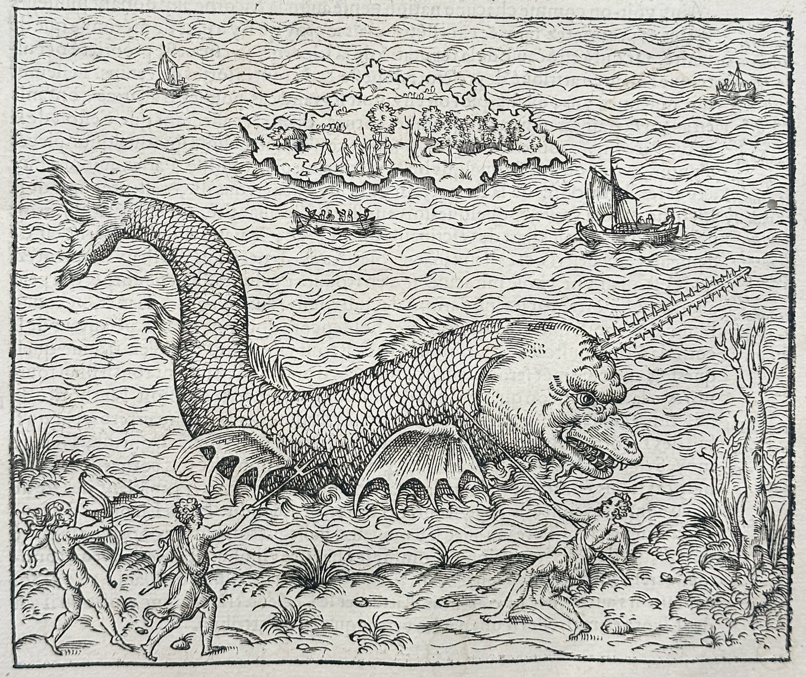 Ambroise Pare – Sea Monster – Engraving (16th Century) (1 of 3)