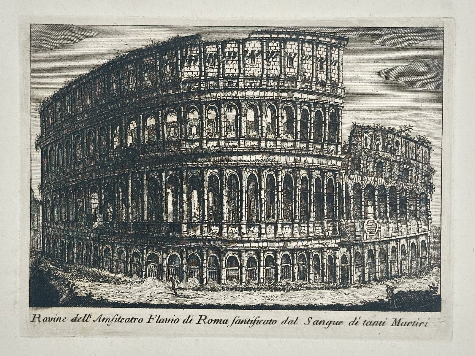 Pietro Parboni – Ruined Arcades of the Colosseum – Engraving (19th Century) (1 of 3)