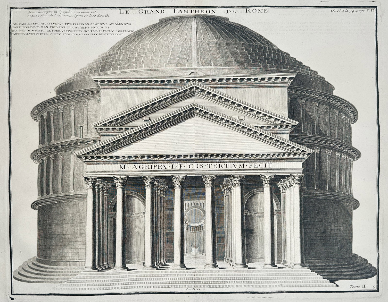 Bernard de Montfaucon – The Grand Pantheon of Rome – Engraving (18th Century) (1 of 3)