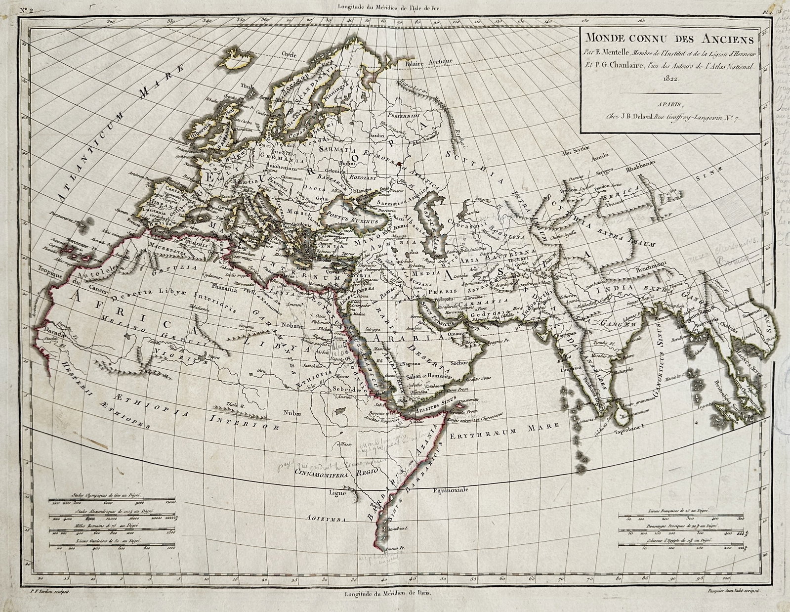 Pierre François Tardieu – Map of the Known World of the Ancients – Eastern Hemisphere – (1 of 3)