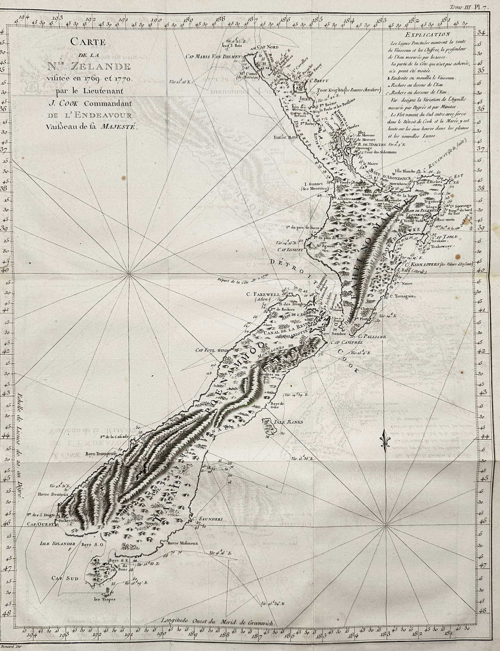 Captain James Cook – Map of New Zealand – Oceania / Pacific Exploration – Engraving (1 of 3)
