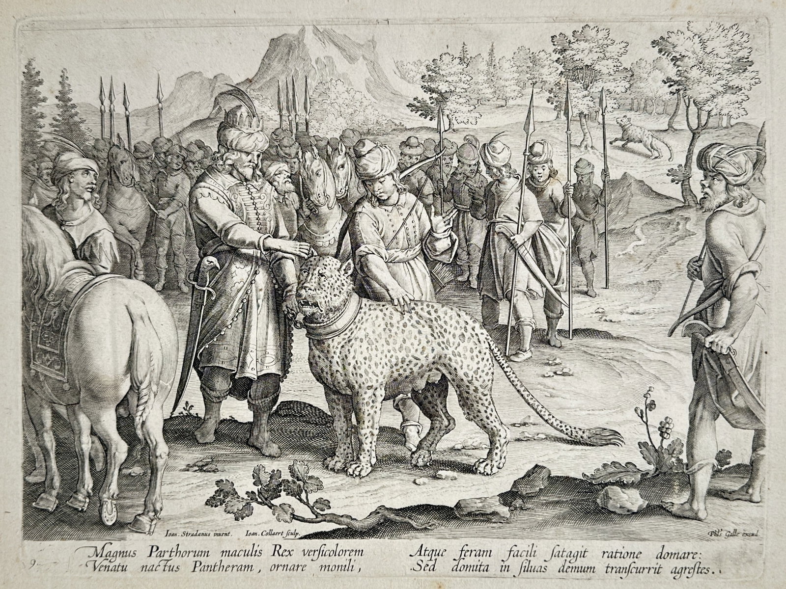 Johannes Stradanus – King of the Parthians with a Tamed Panther – Classical Antiquity – (1 of 3)