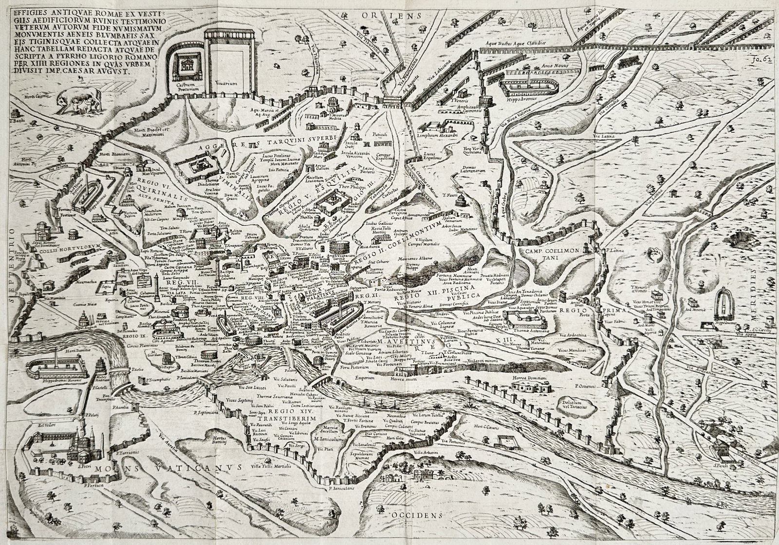 Jacob von Sandrart – Map of Ancient Rome – Italy – Engraving (17th Century) (1 of 3)
