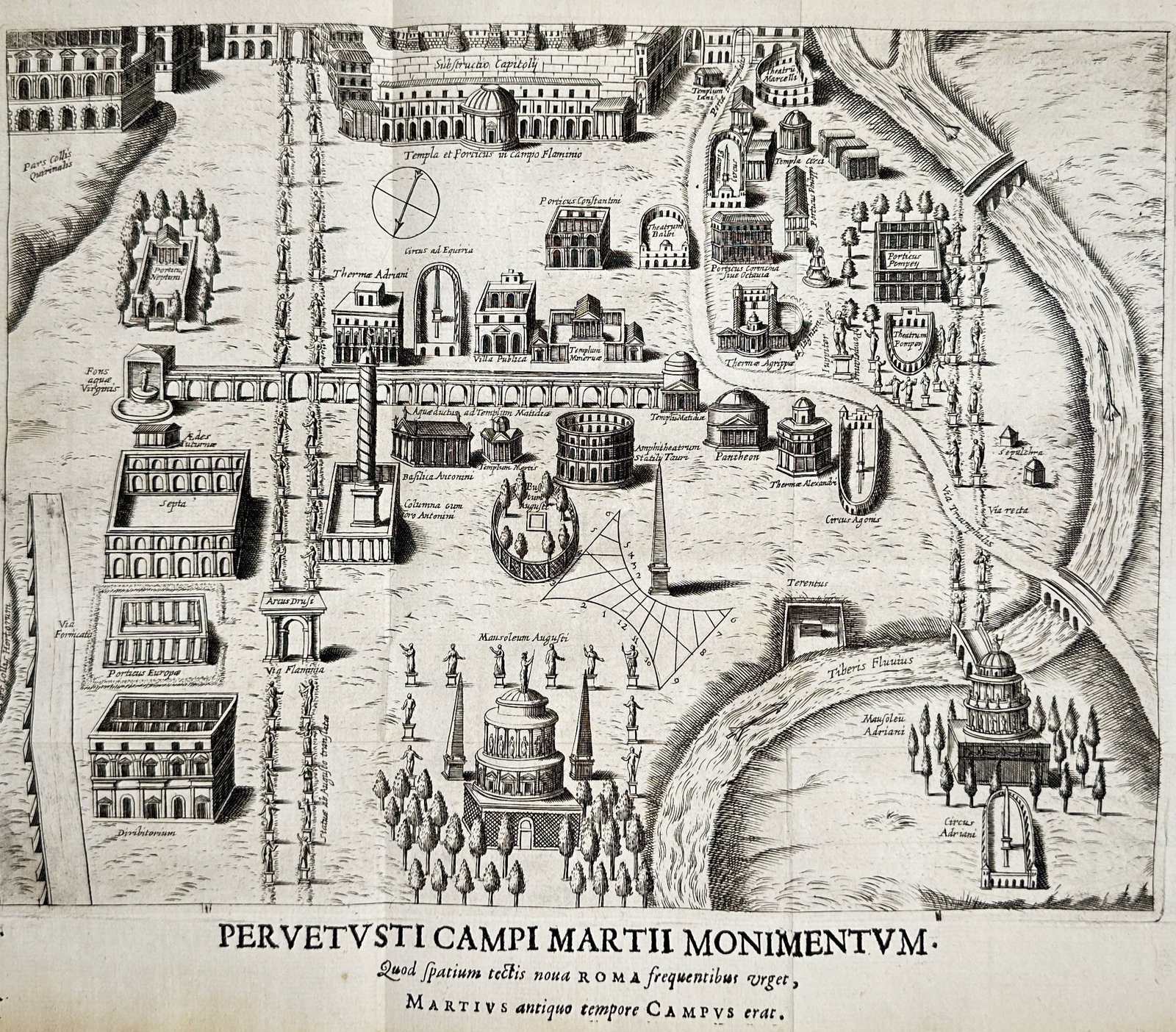 Alessandro Donati – Map of the Campus Martius – Italy – Engraving (17th Century) (1 of 3)