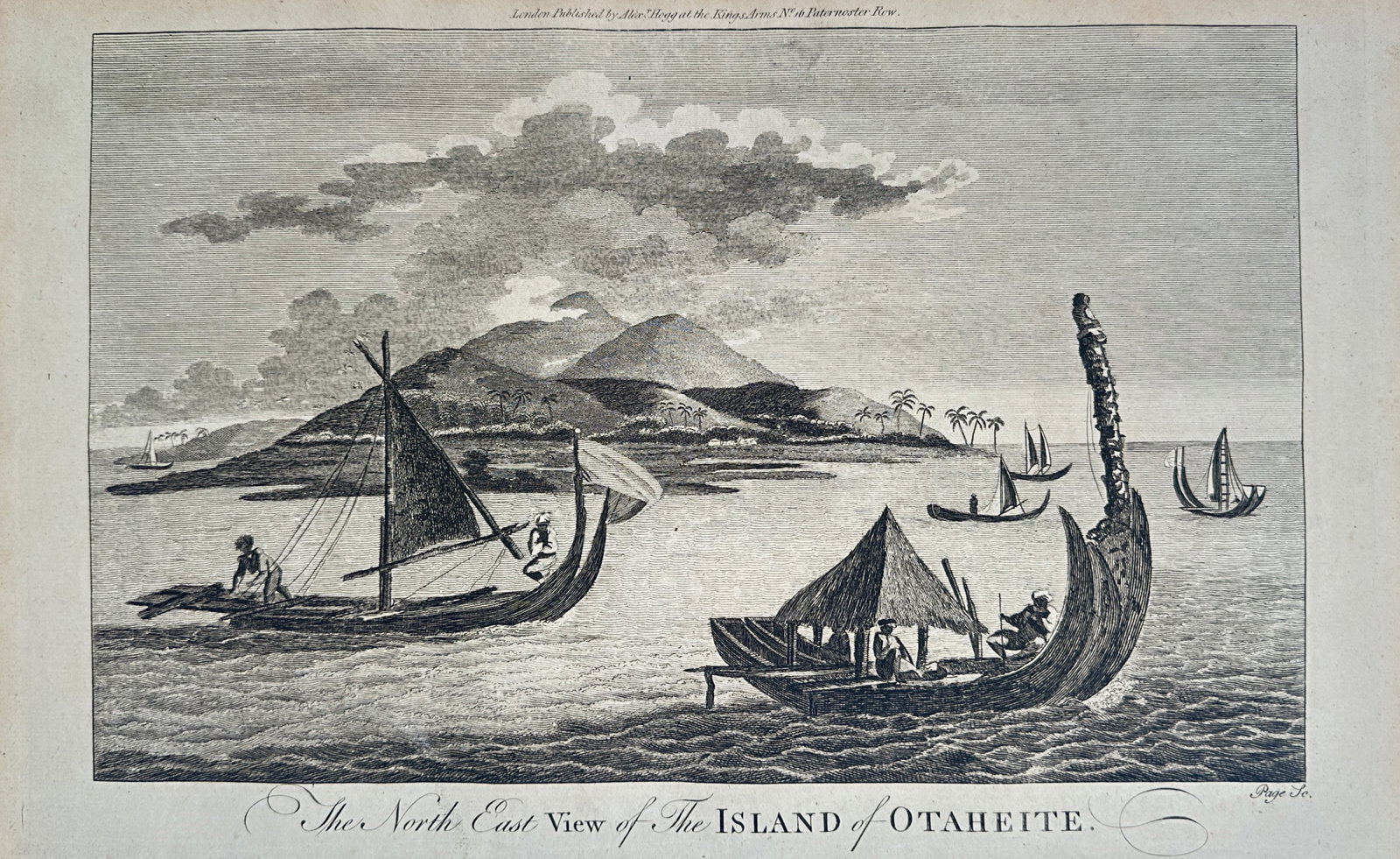 Alex Hogg – North East View of the Island of Otaheite – Engraving (18th Century) (1 of 2)