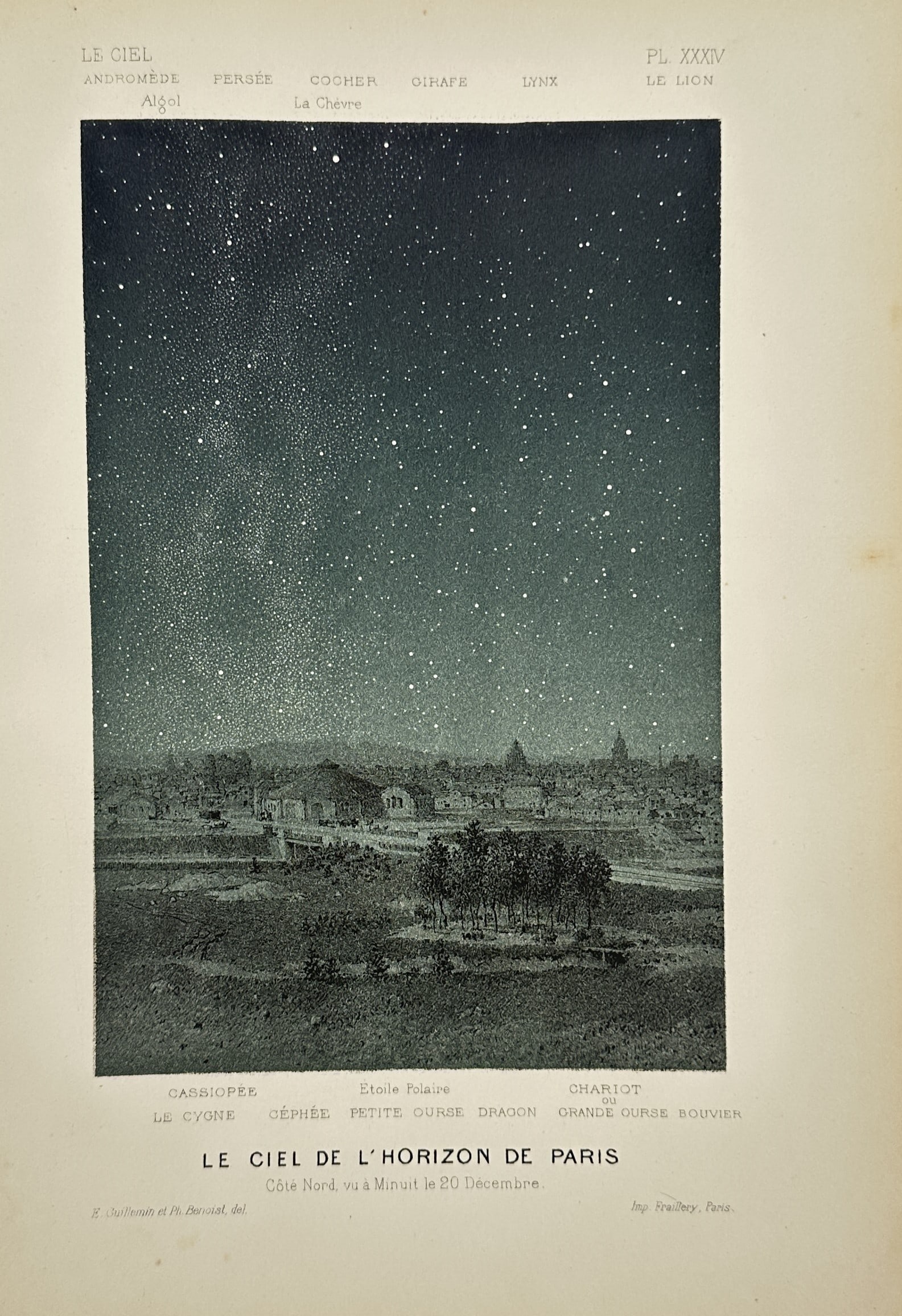 Amédée Guillemin – The Sky on the Horizon of Paris – Lithograph (19th Century) (1 of 2)