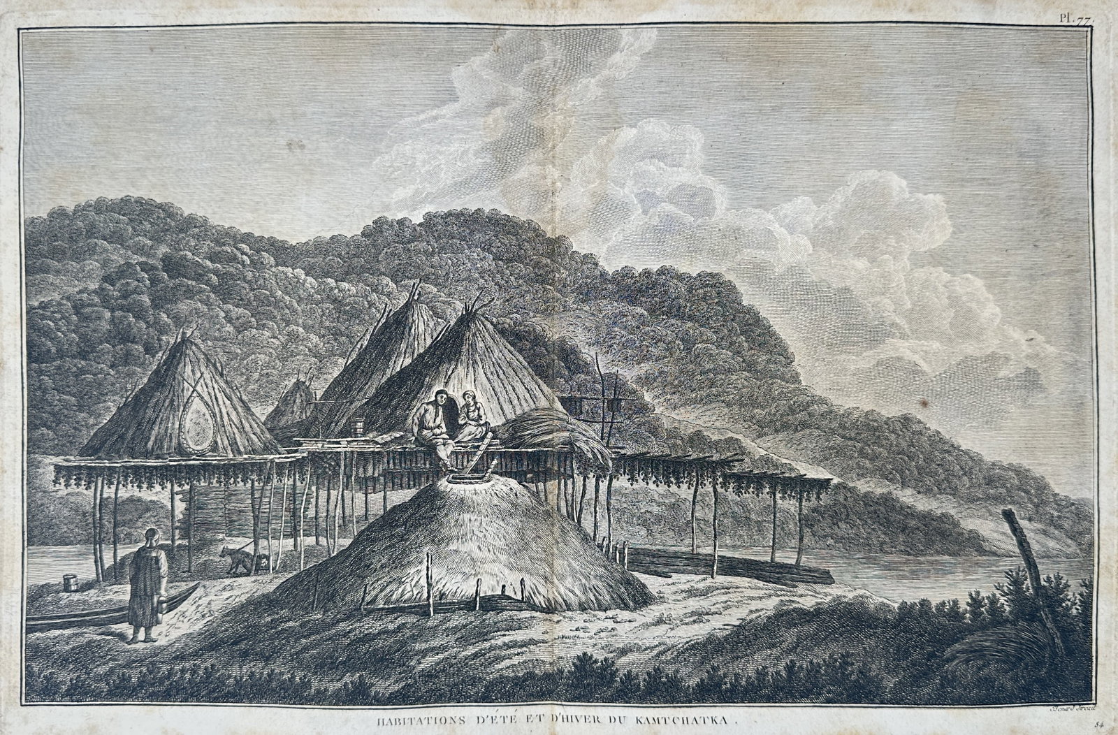 John Webber – Summer and Winter Habitations in Kamchatka – Engraving (18th Century) (1 of 3)