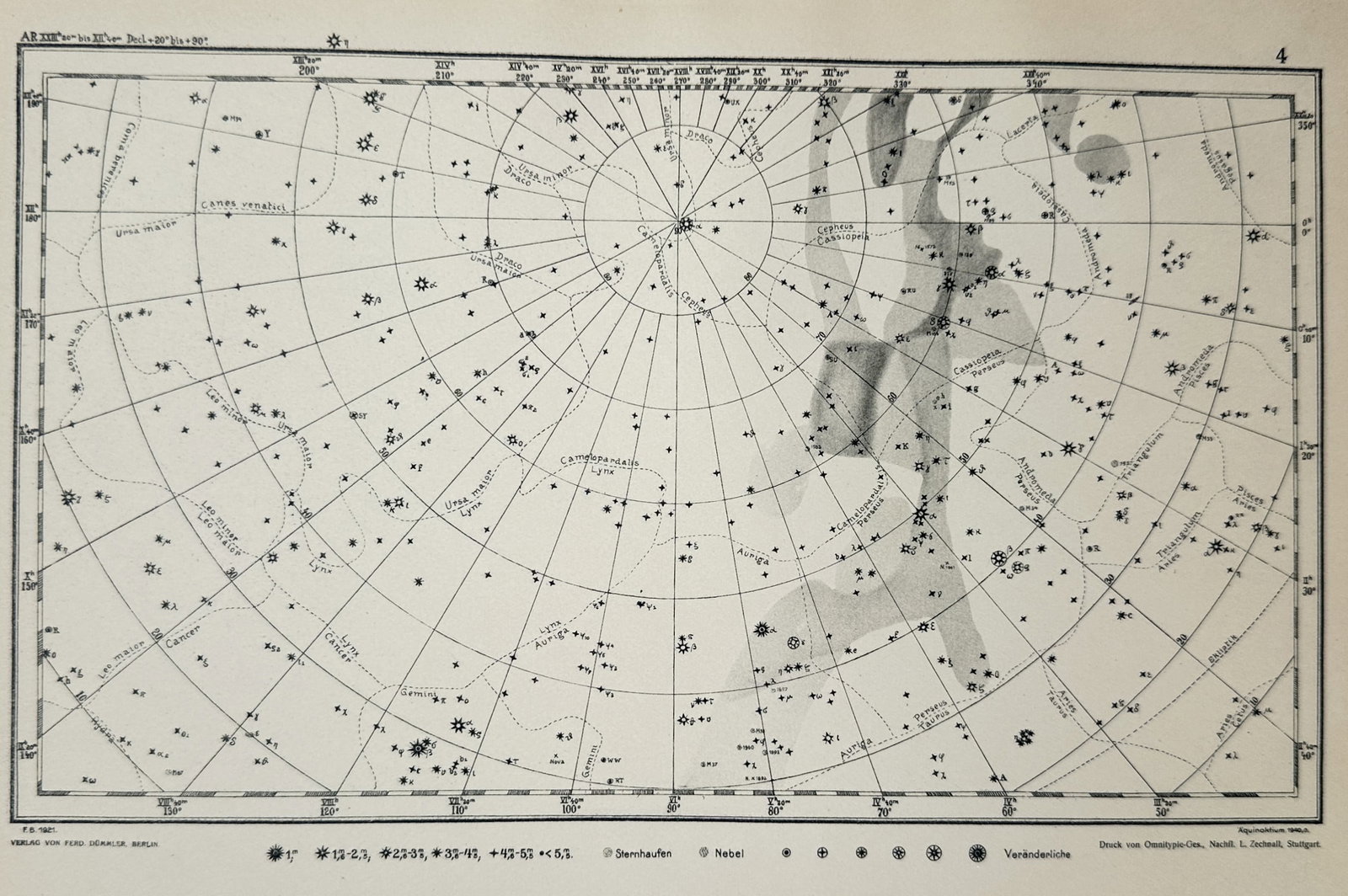Dr. Edmund Weiss – Map of the Northern Sky – Germany – Lithograph (19th Century) (1 of 3)