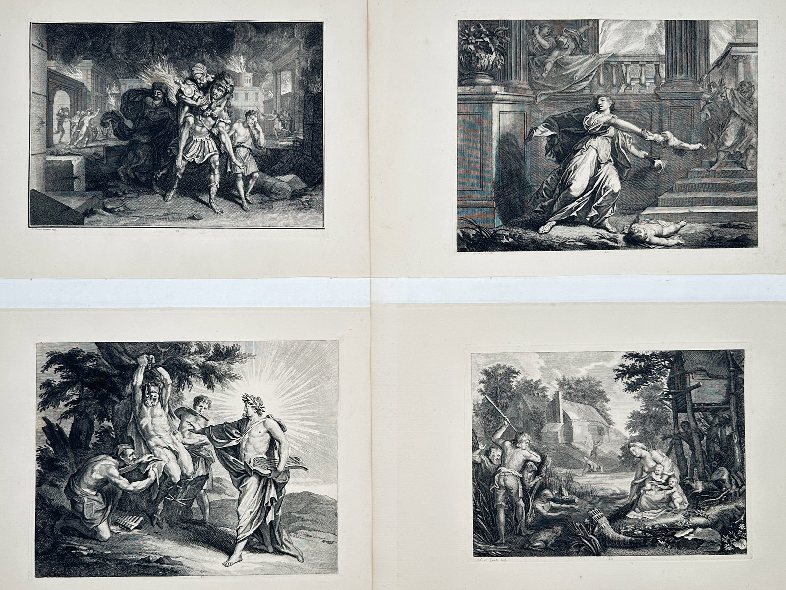 Philips Galle – Set of 4: Classical and Mythological Narratives – Engravings (16th Century) (1 of 2)