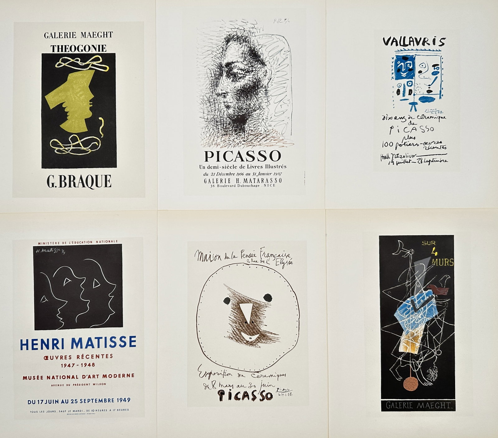 Various Artists – Set of 6: Modern Exhibition Poster Designs after Braque, Picasso, and Matisse (1 of 2)