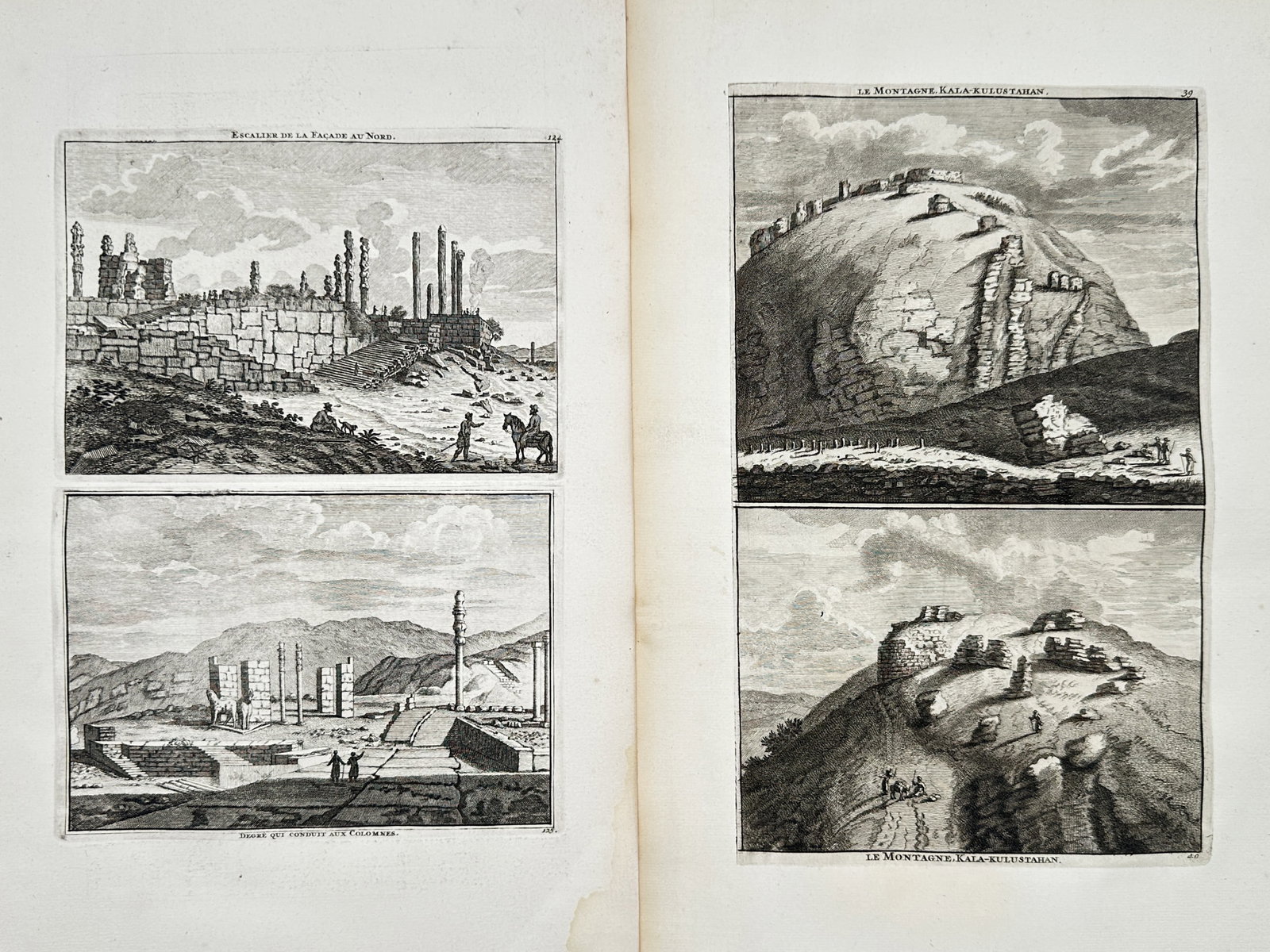 Cornelius de Bruyn – Set of 2: Studies of Persepolis Ruins and Mount Kala-Kulustahan – (1 of 2)