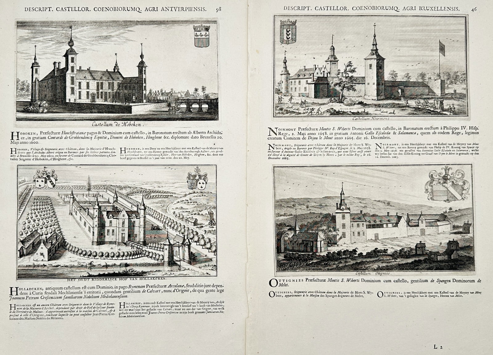 Jacques Le Roy – Set of 2: Description of the Castles and Monasteries of Antwerp and Brussels (1 of 2)