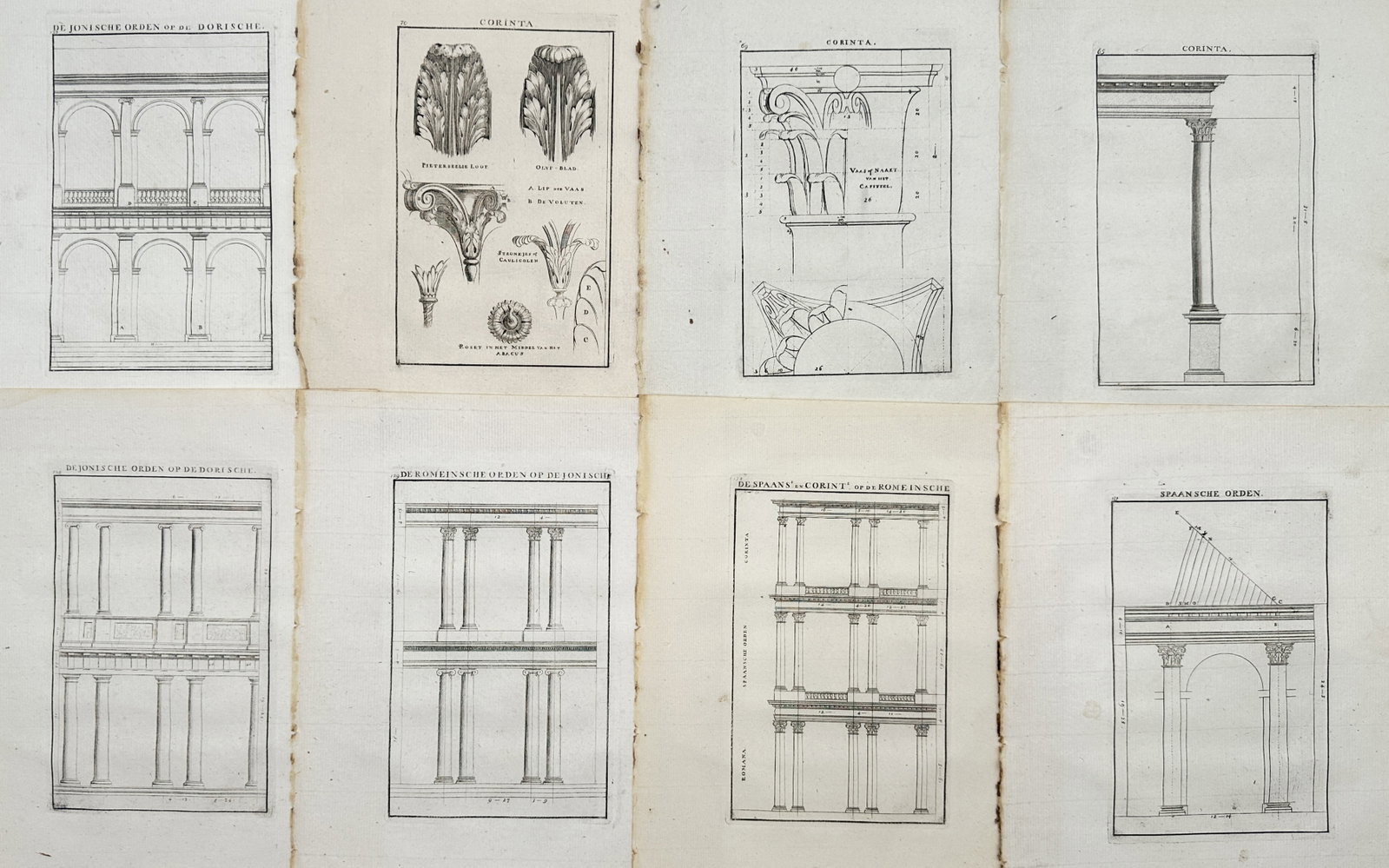 Giacomo Barozzi da Vignola – Studies of the Corinthian Capital and Classical Orders – Engravings (1 of 2)