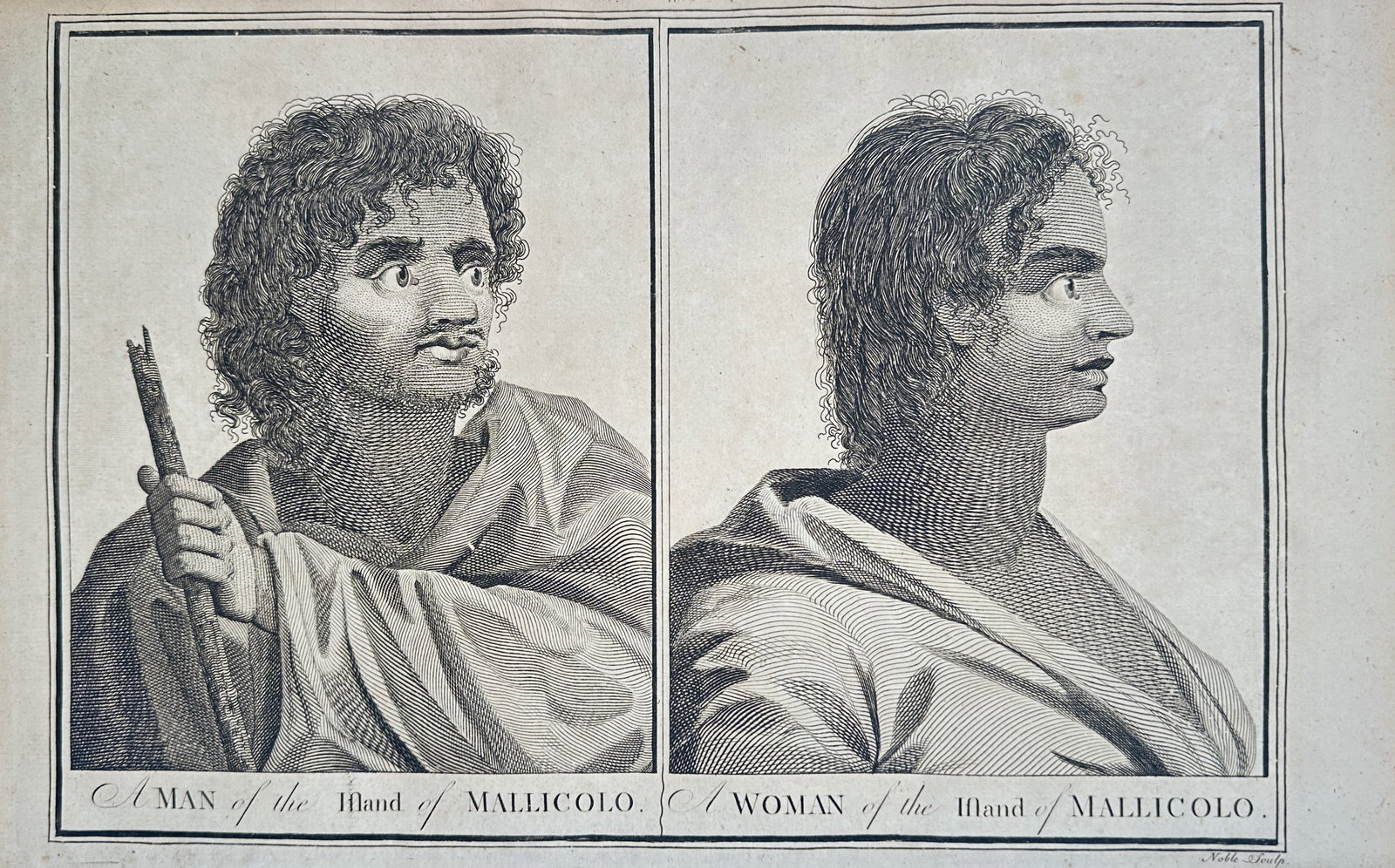 Alex Hogg – Portraits of a Man and a Woman of the Island of Mallicolo – Engraving (18th Century) (1 of 2)