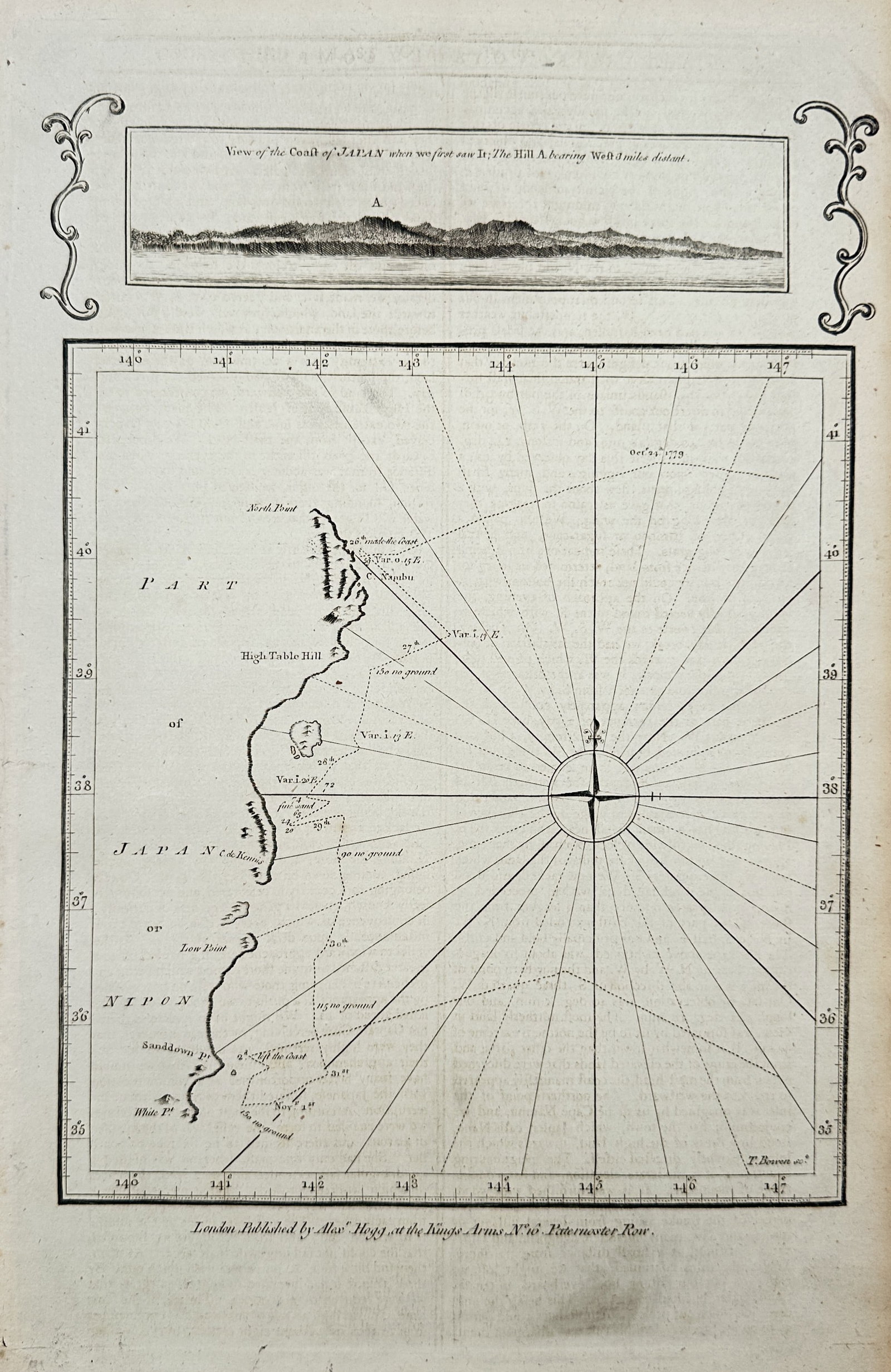 Alexander Hogg – Map of the Coast of Japan – Asia – Engraving (18th Century) (1 of 2)