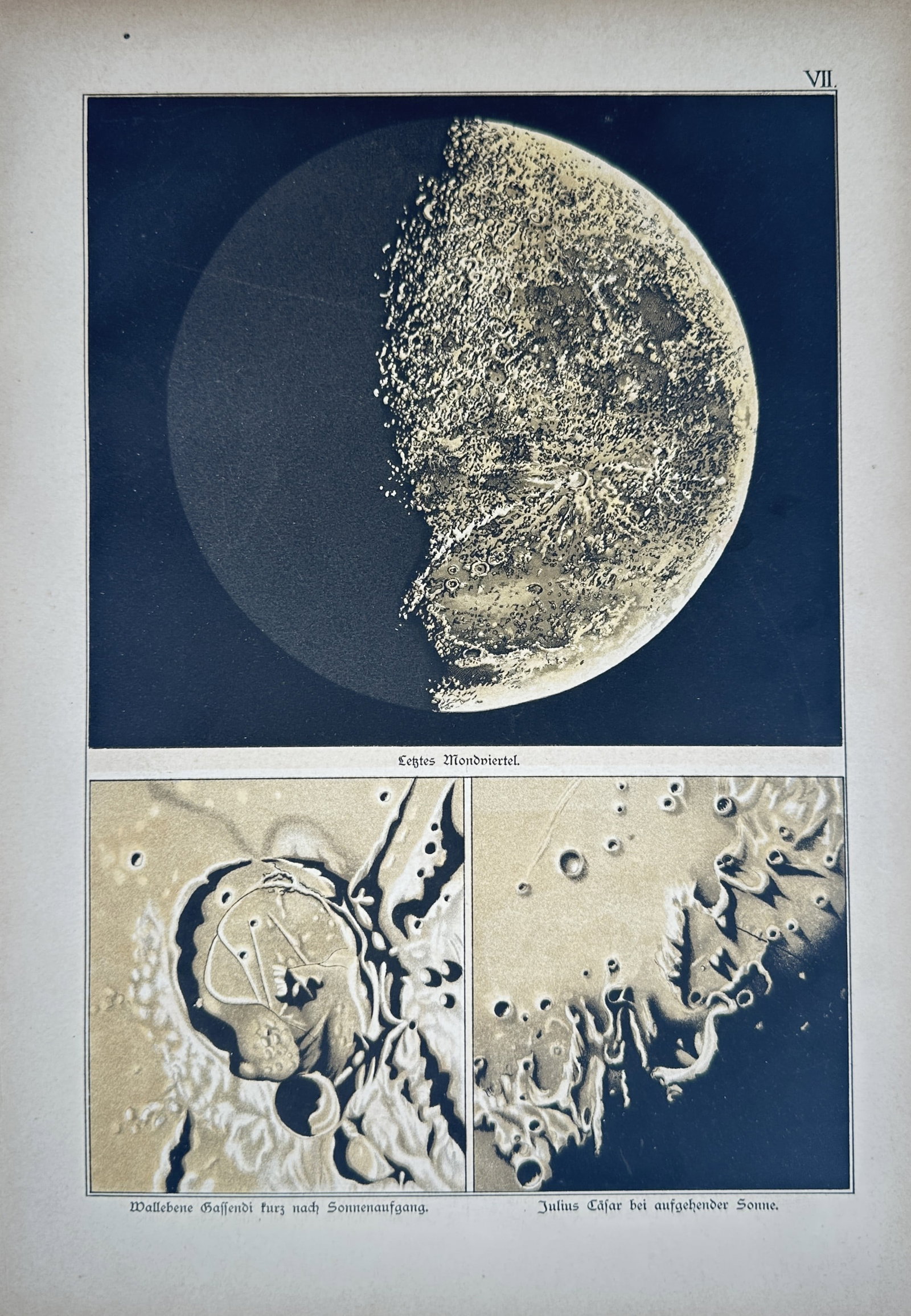 Dr. Edmund Weiss – Study of the Lunar Phase and Craters – Lithograph (19th Century) (1 of 2)