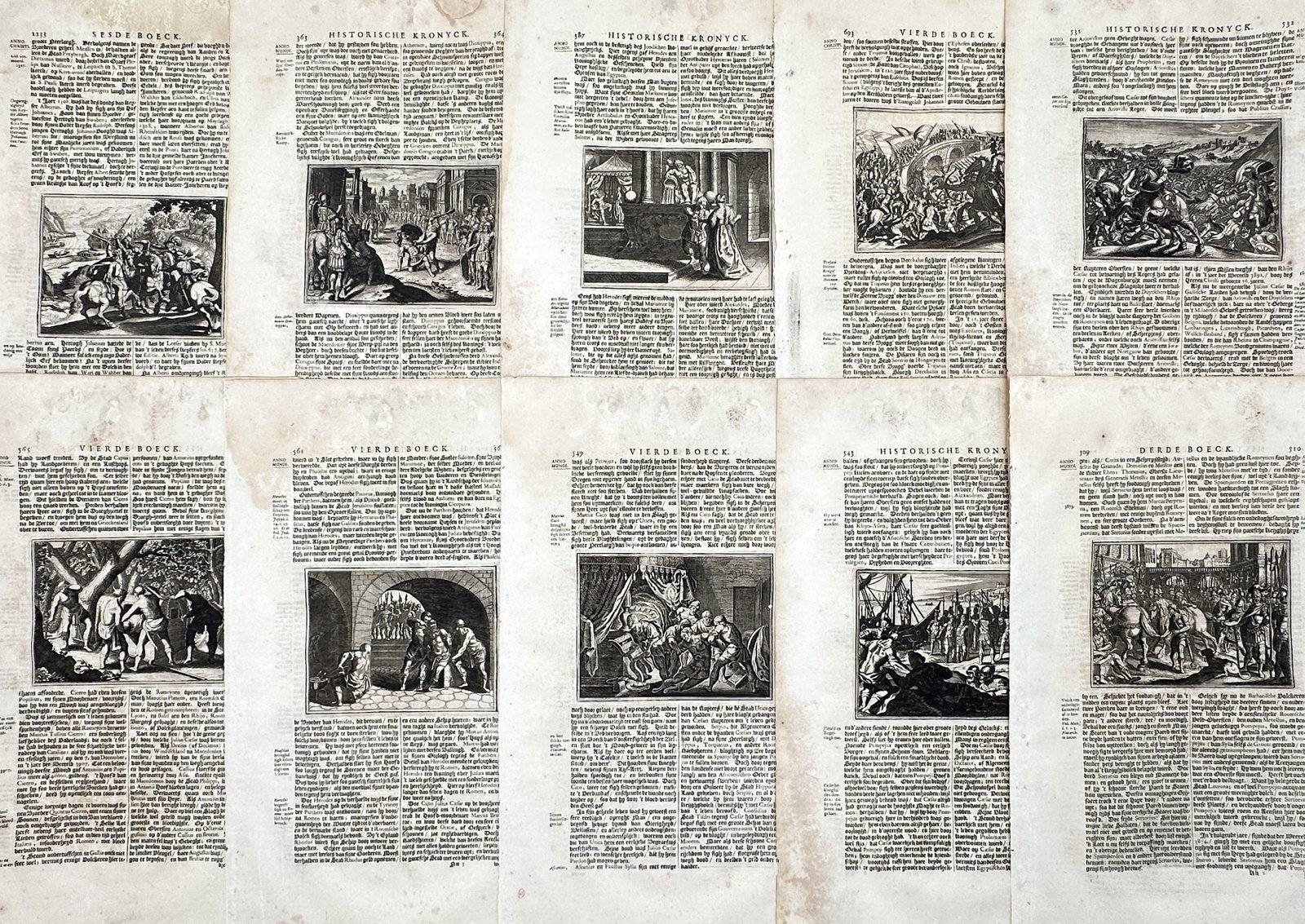 Johann Ludwig Gottfried – Set of 10: Biblical and Historical Chronicles – Engravings (17th (1 of 2)
