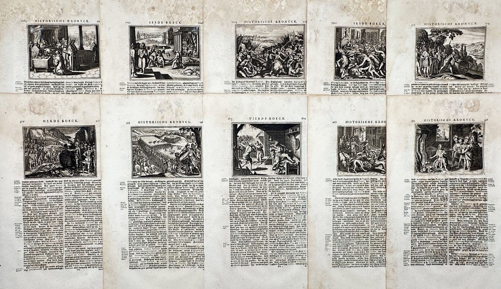 Johann Ludwig Gottfried – Set of 10: European Annals and Chronicles – Engravings (17th Century) (1 of 2)
