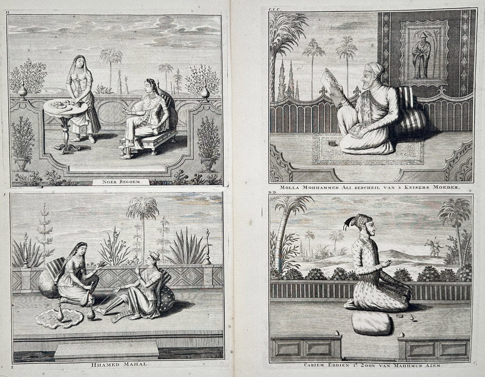 François Valentijn – Set of 2: Studies of Mughal Nobles and Courtly Figures – Engravings (1 of 2)