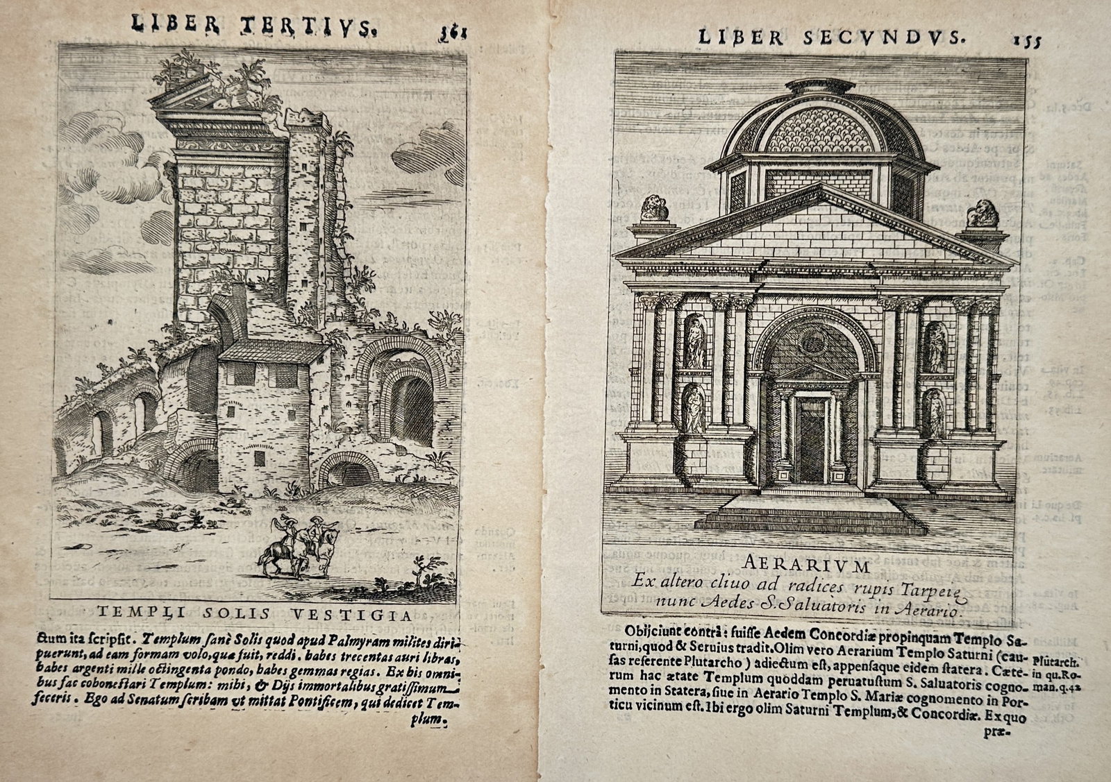 Alessandro Donati – Set of 2: Architectural Studies of the Temple of the Sun and Ancient Treasury (1 of 2)