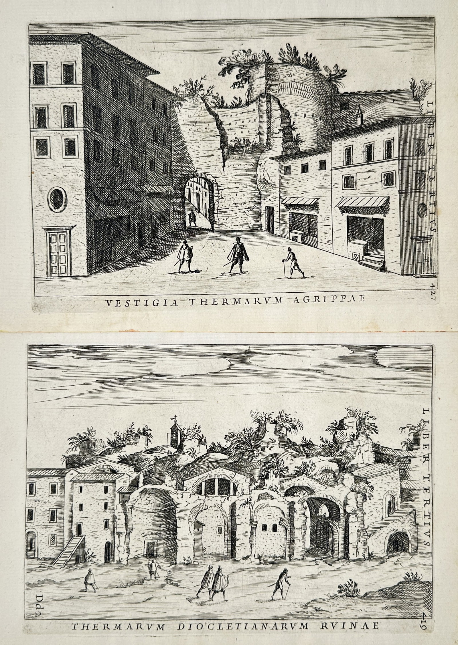 Alessandro Donati – Set of 2: Architectural Studies of the Baths of Agrippa and Baths – (1 of 2)