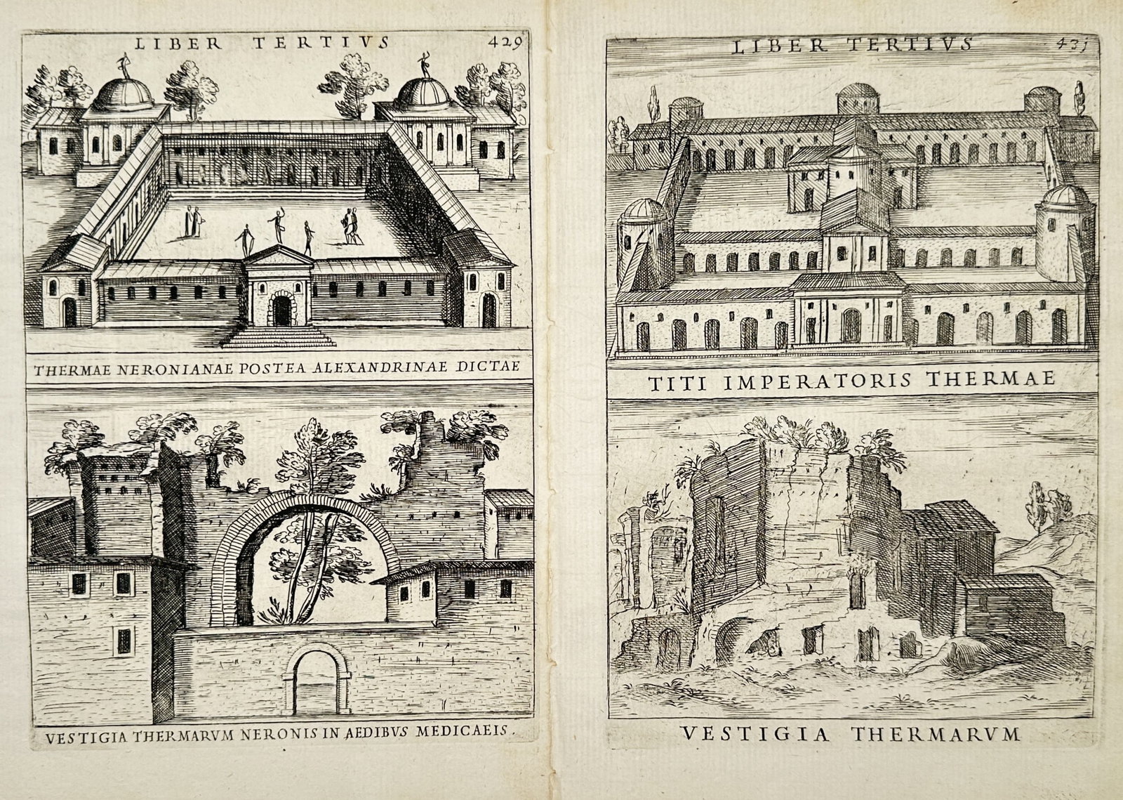 Alessandro Donati – Set of 2: Architectural Studies of the Baths of Nero and Baths – Engravings (1 of 2)