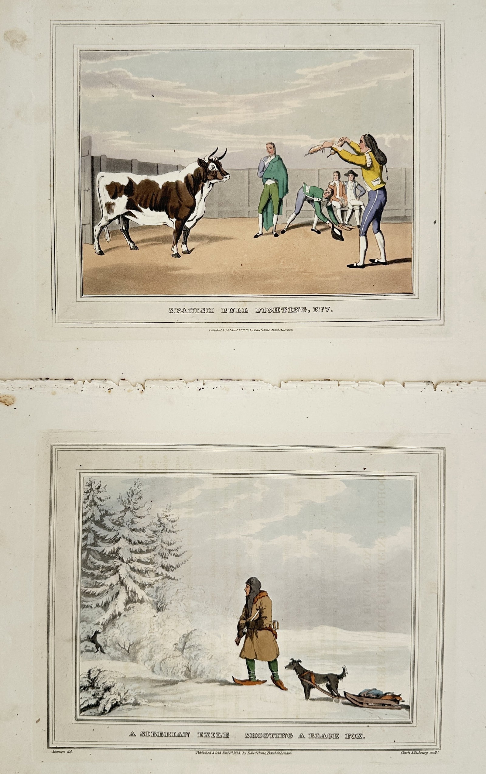 Samuel Howitt – Set of 2: Views of Spanish Bull Fighting and a Siberian Exile Shooting – (1 of 2)