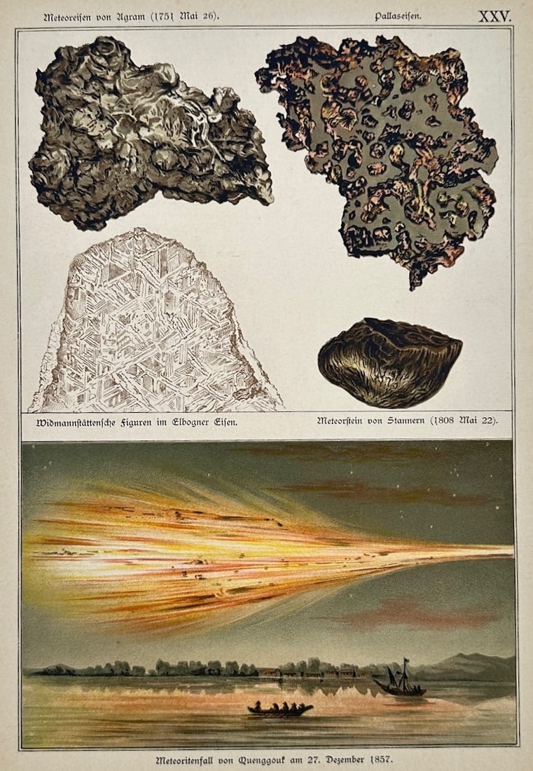 Dr. Edmund Weiss – Study of Meteorites and Celestial Phenomenon – Lithograph (19th Century) (1 of 3)